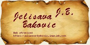 Jelisava Baković vizit kartica